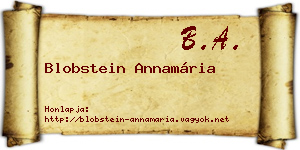 Blobstein Annamária névjegykártya